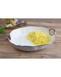 VASIJA MEDIANA PARA ENSALADA BLANCO CON FILO PLATEADO