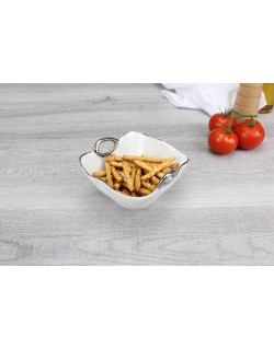 BOWL PARA PIQUEO PORCELANA BLANCO FILO EN TITANIO