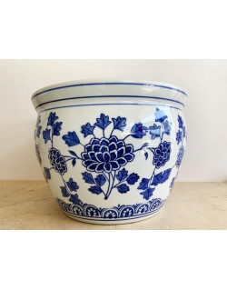 MACETA EXTRA GRANDE AZUL/BLANCO MOD: DYNASTY