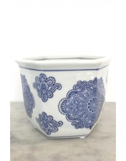 MACETA PEQUEÑA AZUL / BLANCO MOD: DYLA