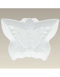 PLATO EN FORMA DE MARIPOSA EN PORCELANA BLANCA