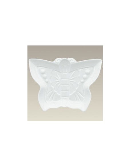 PLATO EN FORMA DE MARIPOSA EN PORCELANA BLANCA