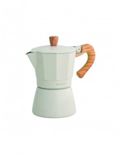 CAFETERA DE ALUMINIO PARA 1 TAZA EN MARFIL MOD: NATURALE