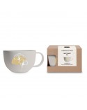 TAZA GRANDE EN CAJA MOD: GINKO DORADO TOPO