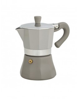 CAFETERA EN ALUMINIO PARA 3 TAZAS COLOR TOPO