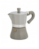 CAFETERA EN ALUMINIO PARA 3 TAZAS COLOR TOPO