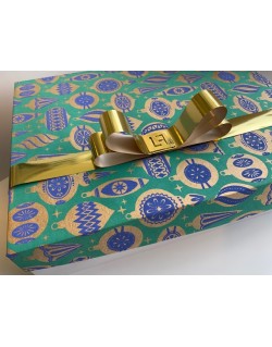 CAJA CUADRADO COLGANTES NAVIDEÑOS VERDE HINDU