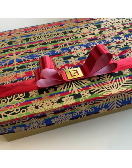 CAJA RECTANGULAR COPOS DORADOS HINDU