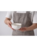 BOWL PARA SNACK EN PORCELANA BLANCA FILO DORADO