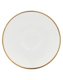 SET X 6 TAZAS CON PLATITO EN POCELANA BLANCA FILO DORADO