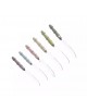 SET X 6 CUCHILLOS P/POSTRE PLATEADO CON MANGO MULTICOLOR