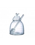 FRASCO PARA MIEL EN BOROSILICATO CON TAPA CON CUCHARA
