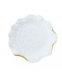 PLATO LLANO EN PORCELANA BLANCA C/BORDE DORADO