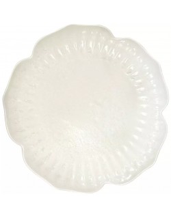 PLATO DE PRESENTACIÓN FLORAL DE PORCELANA BLANCA