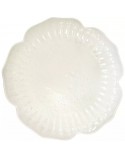 PLATO DE PRESENTACIÓN FLORAL DE PORCELANA BLANCA