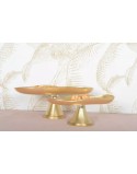PLATO P/TORTA GRANDE C/BORDE DORADO Y PEDESTAL
