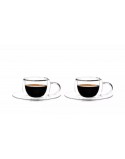 SET X 2 TAZAS C/PLATILLOS DE DOBLE PARED P/ ESPRESSO