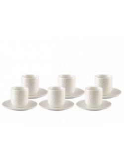 SET X 6 TAZAS PARA CAFÉ EN CERÁMICA MOD. PLUMETIS GOLD