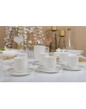 SET X 6 TAZAS PARA CAFÉ EN CERÁMICA MOD. PLUMETIS GOLD