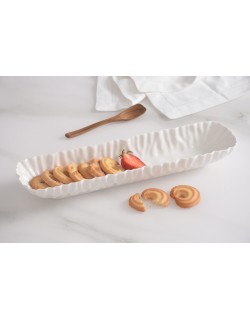 BANDEJA PARA GALLETAS PORCELANA BLANCA MOD.: MASCALI