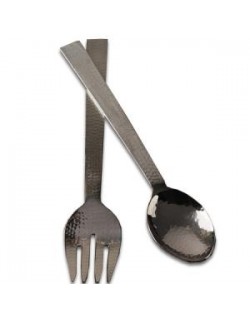 SET DE 2 CUCHARONES PARA ENSALADA EN ACERO MARTILLADO