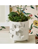 MACETA BLANCA MOD: MARIPOSAS