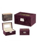 CAJA PORTA RELOJ X 3 COLOR MORADO CON LLAVE