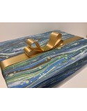 CAJA PAPEL ITALIANO AZUL 25CM X 25CM + 8CM