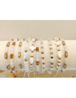 PULSERAS AJUSTABLES MIX BLANCO