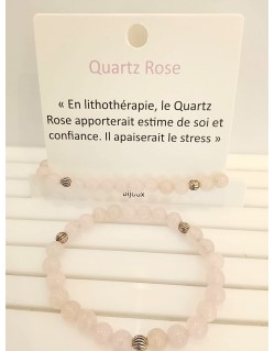 PULSERA EN CUARZO ROSADO