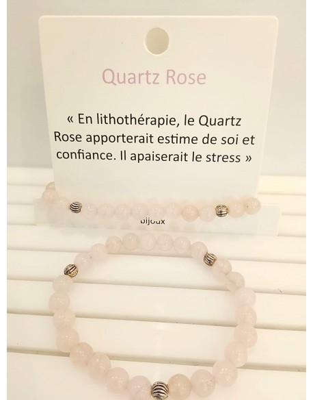 PULSERA EN CUARZO ROSADO