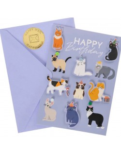 TARJETA HECHO A MANO MOD: PARTY CATS