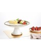 BASE PARA TORTA PORCELANA BLANCA FILO DORADO