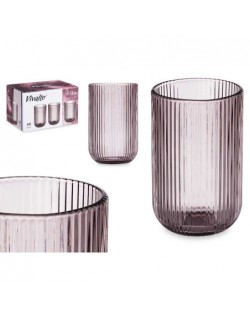 VASO X6 ALTO ROSA RAYAS 430ML