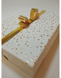 CAJA PAPEL ESTRELLAS DORADAS  25 X 25 + 8CM