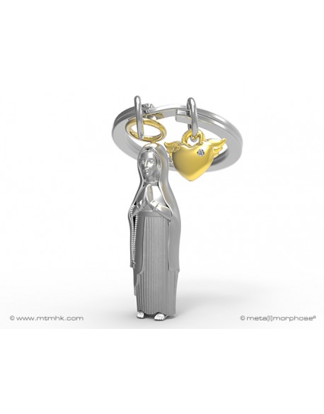 LLAVERO METAL CROMADO MOD: VIRGEN MARIA