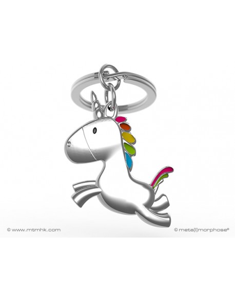 LLAVERO EN METAL CROMADO MOD: UNICORNIO