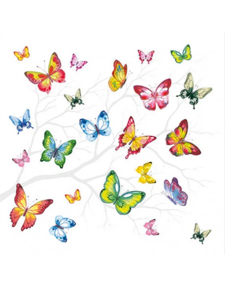 SERVILLETAS DE COMIDA MOD: MARIPOSAS COLORIDAS