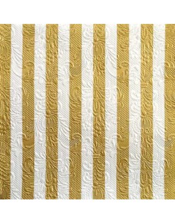 SERVILLETAS DE COMIDA MOD: RAYAS BLANCA/ORO