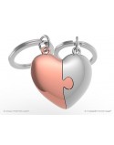 LLAVERO EN METAL MOD: DUO CORAZON GOLD ROSE