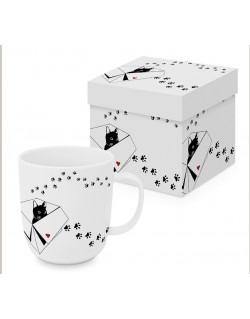 TAZA EN CAJA DECORATIVA MOD: TALLER DE GATOS