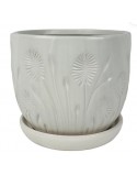 MACETA BLANCO MATE C/ PLATITO MOD: DANDELION