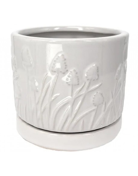 MACETERO BLANCO C/RELIEVE