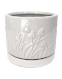 MACETERO BLANCO  C/RELIEVE 5"X 4.5"
