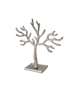 PORTA JOYAS EN METAL PLATEADO MOD: ARBOL