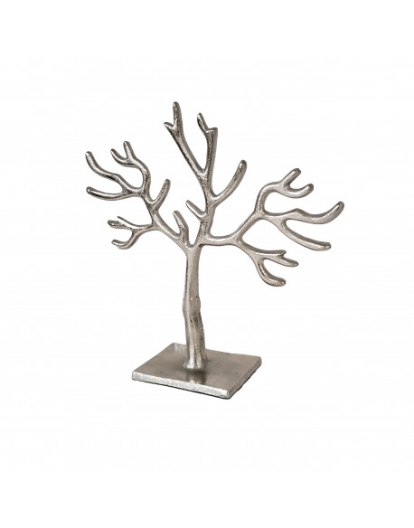PORTA JOYAS EN METAL PLATEADO MOD: ARBOL