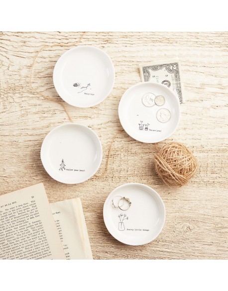 PLATITO PORTA ANILLOS EN PORCELANA CON FRASES
