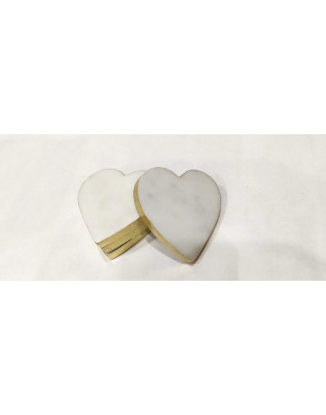 SET X 4 POSAVASOS EN MARMOL MOD: CORAZÓN