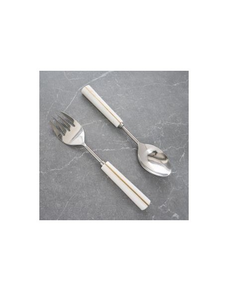 SET X 2 CUCHARONES PARA SERVIR EN ACERO Y PIEDRA