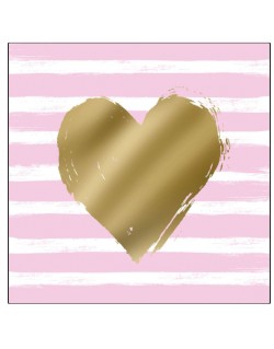 SERVILLETAS DE COMIDA MOD: CORAZÓN Y RAYAS ROSA